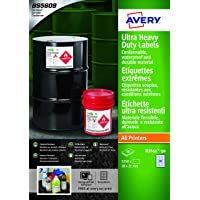 Avery España B7651-50 - Etiquetas blancas resistentes al agua- imprimibles 38x21mm Caja de 3250 etiquetas